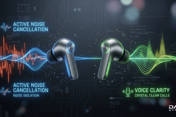 ANC vs ENC earbuds comparison showing noise cancellation and voice clarity differences