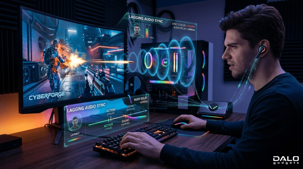 Audio latency delay between action and sound in gaming