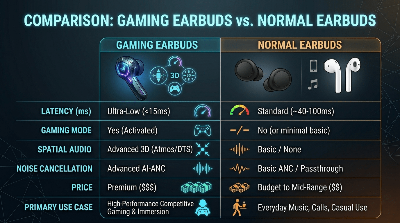 Gaming Earbuds vs Normal Earbuds: What is Low Latency?