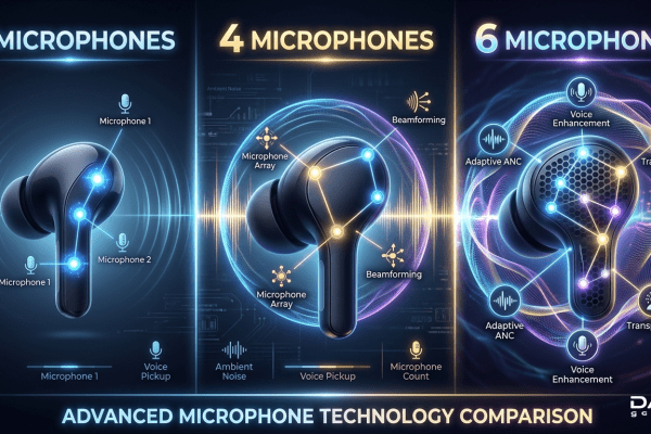 What are Dual Mic, Quad Mic, and 6 Mics in Earbuds & Headphones