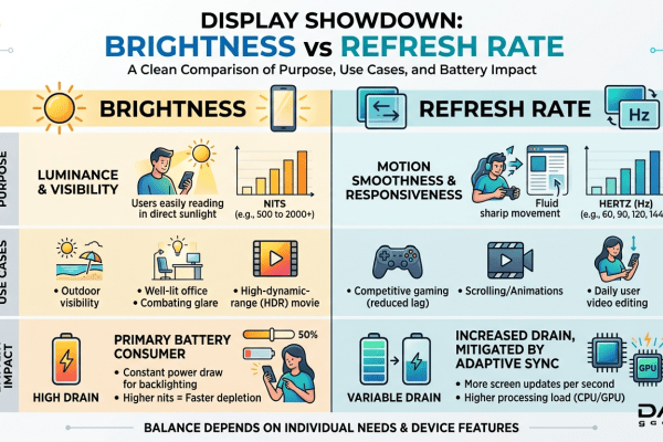 Brightness (Nits) vs Refresh Rate (Hz)