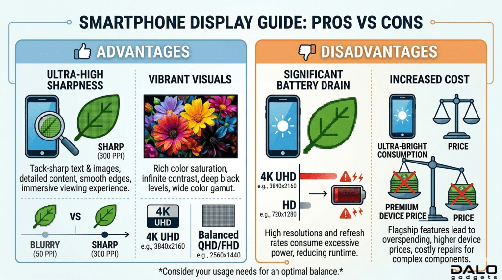 pros and cons of high resolution displays